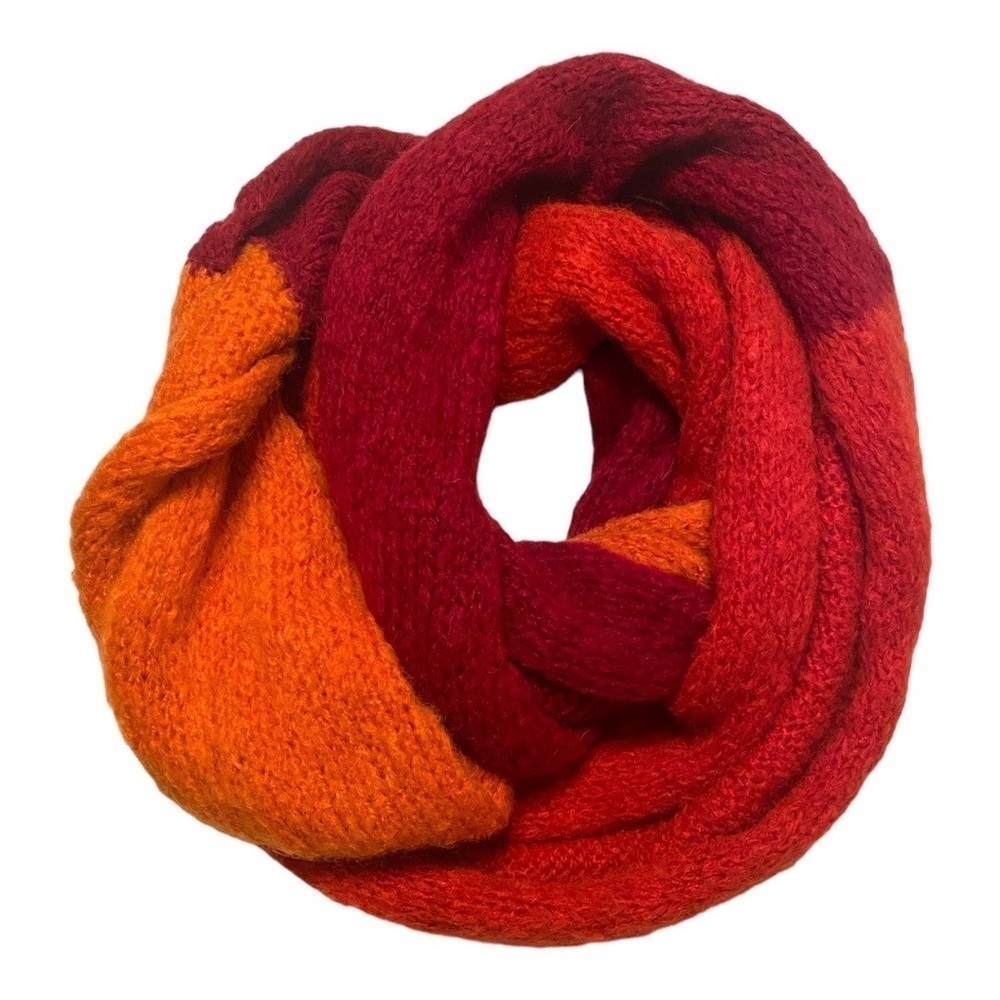 Indego Africa Orange Shades Circle Snood Knit Infinity Scarf - Picture 2 of 6